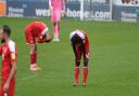 Peterborough v STFC Swindon Town players following defeat to Peterborough United Photo: Dave Evans 3/10/20
