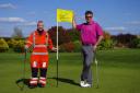 Steve Riddle, a Wiltshire Air Ambulance paramedic, is joined by John Jacobs, head professional at Cumberwell Park Golf Club, to promote the charity golf day on Friday