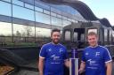 Andrew Clifton, left, and Philip Johnson from Dyson are gearing up for an eight-hour football marathon in support of Alzheimer’s Research UK