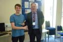 Winning student, Stephen Gibbons with McGills Partner, Simon Nuttall