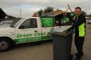 Simon Chown Green Cleen  Simon Chown with his Green Cleen bin cleaning  Pics Trevor Porter