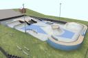 An artist's depiction of how the skate park will look once completed