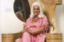 The cane throne which belonged to Diana Dors is to be auctioned