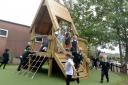 Reception children at Holym Trinity, Calne enjoy their new play area.  Photo: Siobhan Boyle SMB2524/3