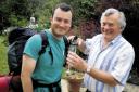 James Whittleton toasts his charity walk with father John