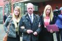 David Wright and his daughters Lucy ad Tracey at Swindon Crown Court