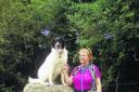 Linda Phipps and collie Jovi, who took a canoe trip for charity