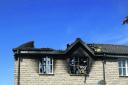 Fire damage at the house in Butlers Close, Sherston