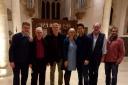 Gary Bates, Adrian Young, Richie New, Linda Bates, James Williams, Rob Gillespie and Mehul Patel in St Michael's Church