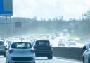Traffic queuing on M4 as lanes are closed