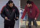 Police are looking for these two men after bottles of alcohol were stolen from Tesco in Marlborough