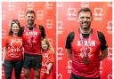 Shaun Wimble with his family after completing the London Marathon