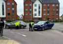 A crash involving three cars blocked the junction of Queens Drive and Windsor Road on Thursday