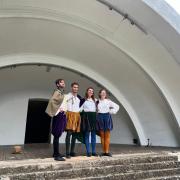 The performers of Shake It Up: The Improvised Shakespeare Show at the Old Town Bowl