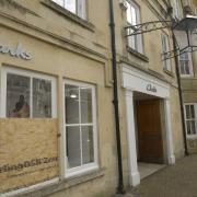 Clarks shoe shop  in the former historic Grade II-listed George Hotel building in Fore Street was forced to board up a smashed window.