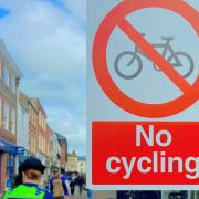 No cycling signs in The Brittox, Devizes