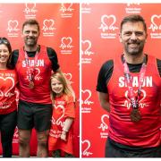 Shaun Wimble with his family after completing the London Marathon