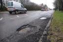 Potholes on a Swindon road