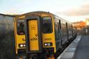 Melksham Train celebrations.. The new  two carriage train  arrives at Melksham Station..Photo; Trevor Porter 59368 1..