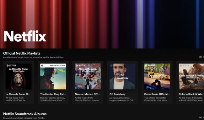 Netflix hub on Spotify. Credit: Spotify