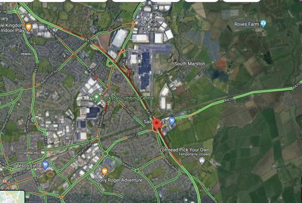 This Is Wiltshire: View of the traffic at 7.30am on Google Maps 