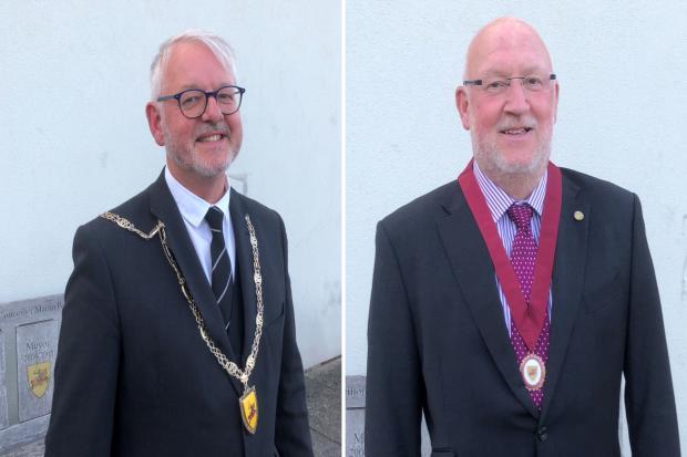 The new Mayor of Warminster, councillor Chris Robins, and Deputy Mayor councillor Phil Keeble.