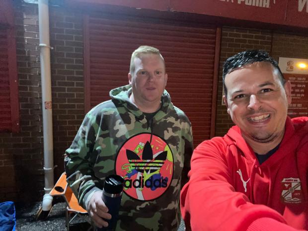 This Is Wiltshire: Mark (right) outside the STFC store at 4am