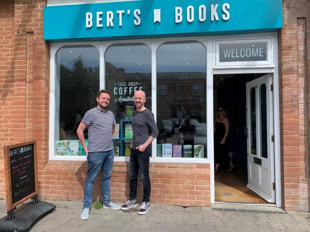 This Is Wiltshire: Alex Call (AKA Bert) and Michael Ritchie at Bert's Books in Old Town.