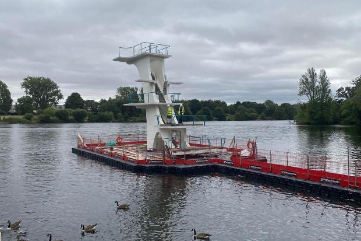 Coate Water diving board nears the end of its restoration project