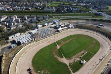 Drone image shows progress on Swindon's new greyhound stadium