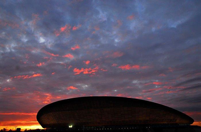 The Velodrome at sunset; the venue will host Track Cycling and Paralympic Track Cycling.