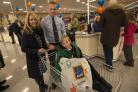 Opening of new Aldi Pictured Store manager Michael Passmore with son Max (5) and Sheryl Crouch from Prospect03/11/16Pictures Clare Green/ www.claregreenphotography.com