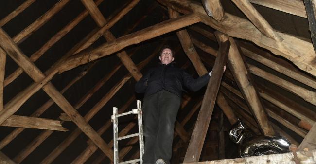 Simon Wetton owns a newly discovered 1000 year old barn in Marlborough Photo: Diane Vose DV5929.03.